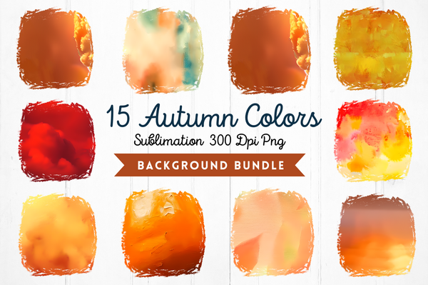 Autumn Color Splashes Sublimation Background Bundle