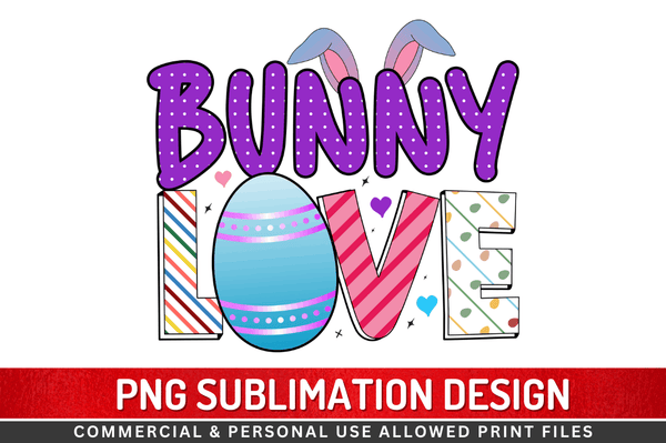 Bunny love Sublimation Design Downloads, PNG Transparent