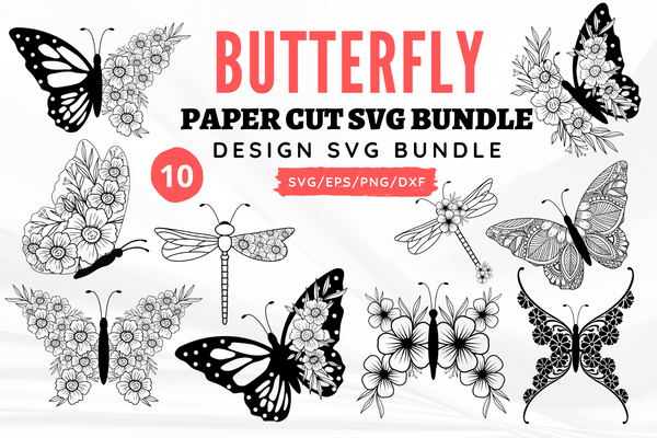 Butterfly Paper Cut SVG Bundle