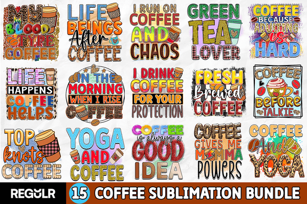 Coffee Sublimation Designs Bundle
