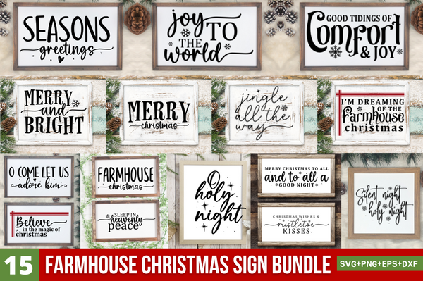 Farmhouse Christmas  Sign Bundle