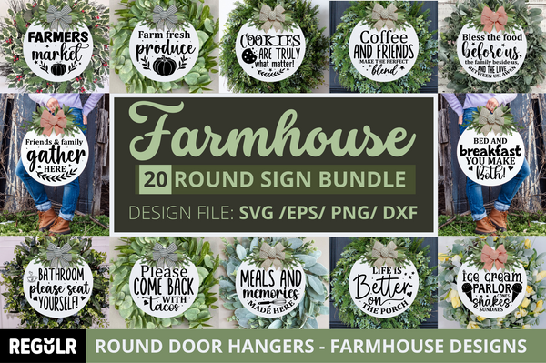 Farmhouse Round Sign Bundle