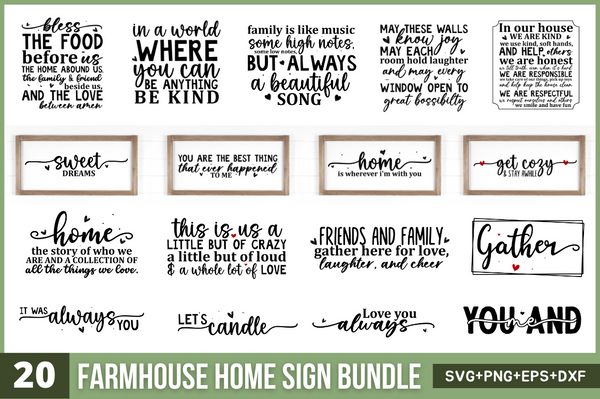 Farmhouse Home Sign Bundle