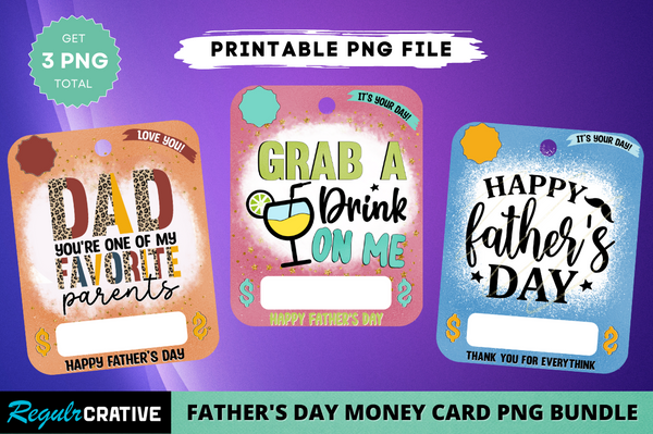 Father's Day Money Card PNG Bundle