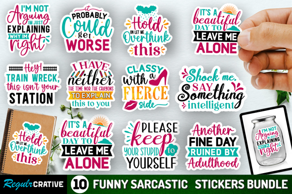 Funny Sarcastic  Stickers Bundle