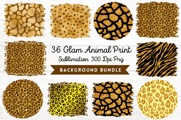 Glam Animal Print Sublimation Background Bundle