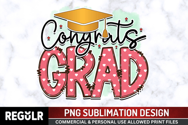 Congrats Grad Sublimation Design PNG File