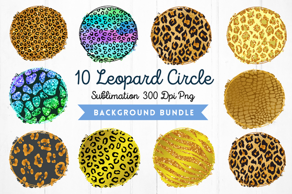 Leopard Circle Sublimation background Bundle