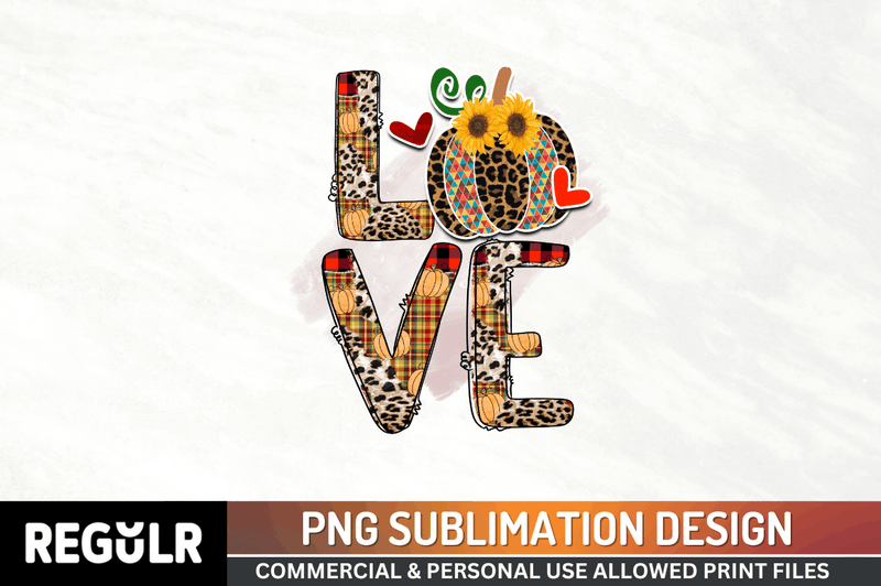 Love Sublimation PNG, Vintage Autumn Sublimation Design