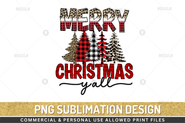 Merry Christmas y'all Sublimation PNG, Christmas Sublimation Design