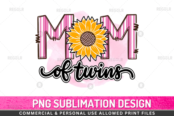 Mom of twins Sublimation Design Downloads, PNG Transparent