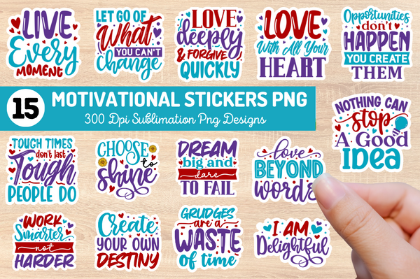 Motivational  Sublimation Stickers Bundle