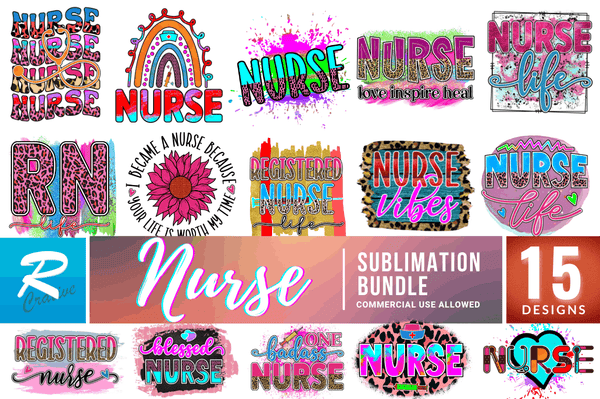 Nurse Sublimation Design Bundle