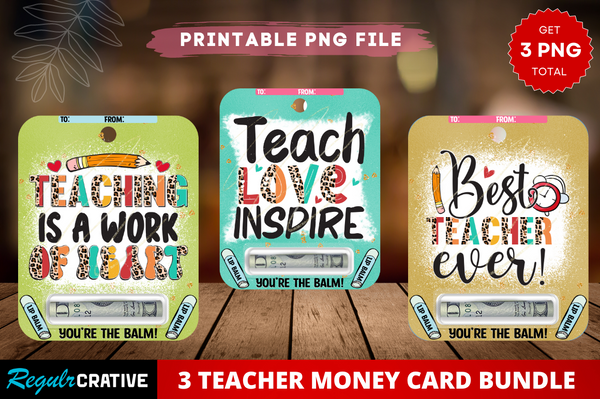 Teacher Money Card PNG Bundle