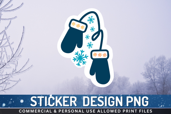 Winter gloves Clipart Sticker PNG Design Downloads, PNG Transparent