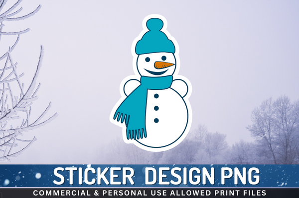 Winter snowman  Clipart Sticker PNG Design Downloads, PNG Transparent