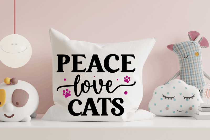 Peace love cats SVG Cut File, Cat Lover Quote