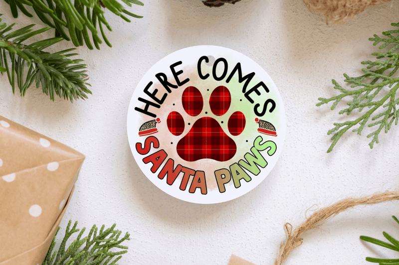 Here comes santa paws Sublimation PNG, Christmas Sublimation Design