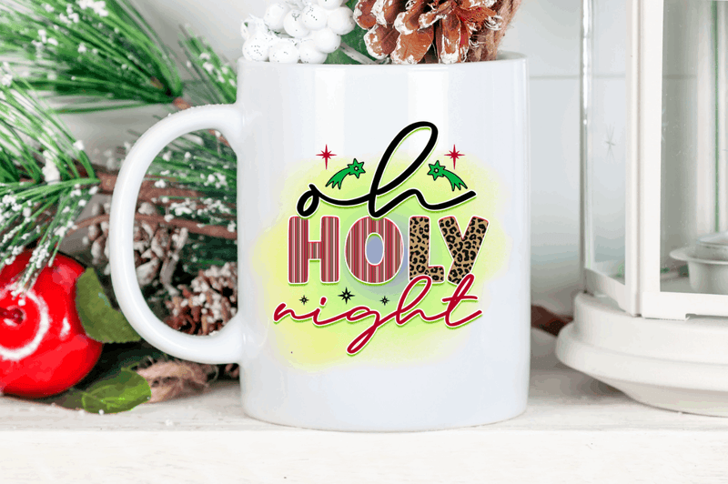 Oh holy night Sublimation PNG, Christmas Sublimation Design