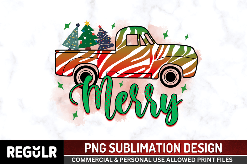 Merry Sublimation PNG, Christmas Sublimation Design