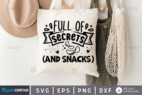 Full of secrets (and snacks) svg cricut Instant download cut Print files