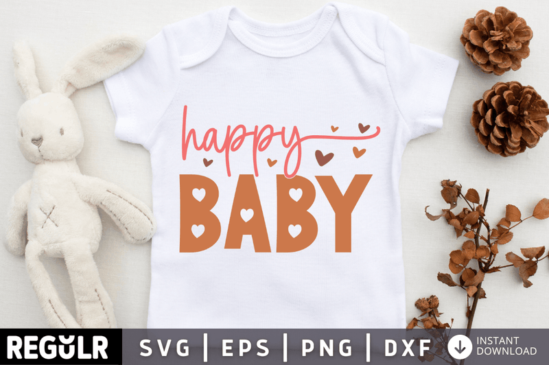 Happy baby SVG, Boho Baby SVG Design