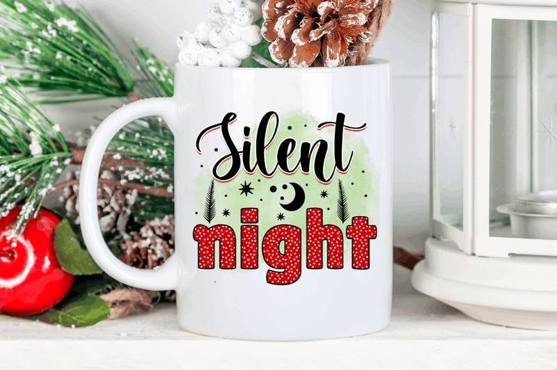 Silent night Sublimation Christmas PNG, Christmas Sublimation png