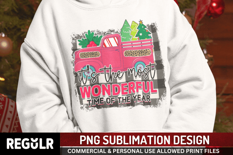 It's the most wonderful time of the year Sublimation PNG, Christmas Sublimation Design