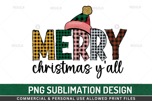 merry christmas y'all Sublimation PNG, Christmas Sublimation Design